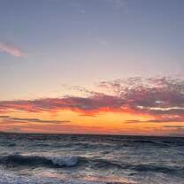 Beautiful sunset in Rhodes on field study