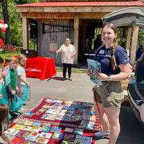 Free Little Library Grand Opening book distribution 