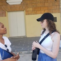 Teacher/guide and student sharing a moment