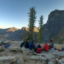 Camping up on a 140ft tall rock buttress