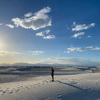 Standing on the white sand dunes at White Sand National Park (NM)