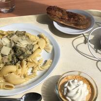 School Lunch - Chose to replace a salad with a second dessert. Still 3 euros!