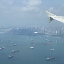 Marina Bay from the airplane