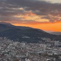 Aerial view of the city from the top of the funicular 