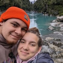 My fiance and I at Hokitika Gorge