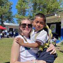 A student and I at recess on the final day!