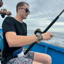 Deep sea fishing day caught 8 yellow/bluefin tuna and a wahoo. They gave us take back two tunas for our host families.