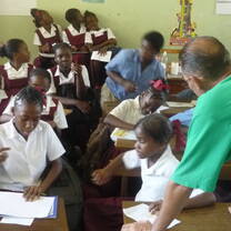 Teaching in Chateaubelair Primary School
