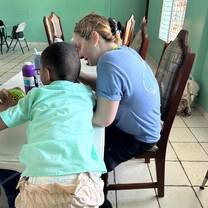 Working with student at Stella Marris School in Belize City 