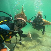 Helping out with scuba training for PADI DiveMaster