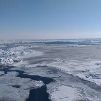Checking out the drift ice in Monbetsu