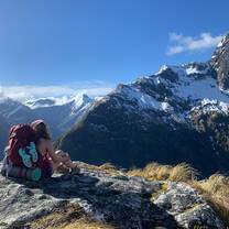 My view from the highest point of the 33 mile Milford Track hike in NZ!