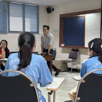 Presenting to the students