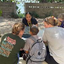 Administering an evaluation at one of the elementary schools. 