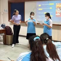 Students role playing in an activity!