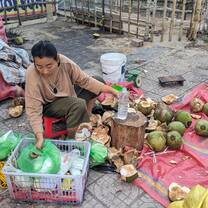 Fresh coconut water in the morning