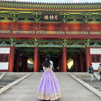 Wearing hanbok in Gyeongju