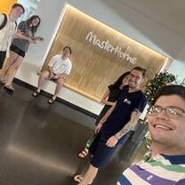 With my internship friends. 