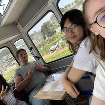 My fellow interns and I on the Haeundae Sky Capsule!