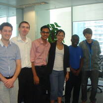 with colleagues of the internship