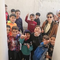 Visiting a refugee camp