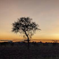 Sunset in the village 