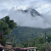 This is a view of the volcano on the way to the hot springs which was so so cool. 
