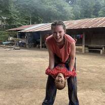 A beautiful local child of the Lahu village and I playing around