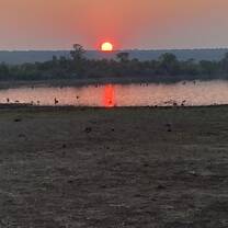 Our Thursday night campsite - sunset on the Nakavango Reserve.