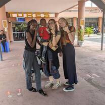 With the team! 