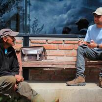 Interviewing local farmers on their agriculture techniques