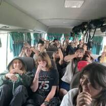 All of us having fun in the bus.
