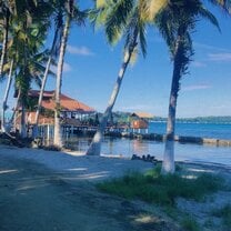 final outing on isla carenero (carenero island) (Bibi's restaurant is in the pic)