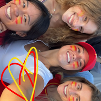 Me and fellow interns at the Euro final in Madrid