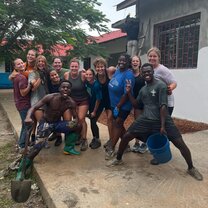 Water fight during construction!