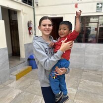 Our daughter with one of the kids