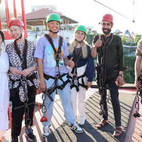 Going ziplining with displaced young people from Al Fawar camp. I was terrified!
