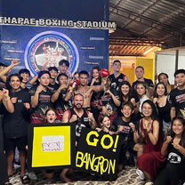 Cheering on a fighter from the Muay Thai gym I trained at during my time there.