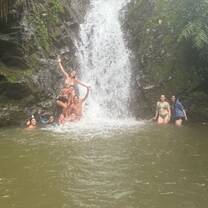 At a water fall the locals showed us