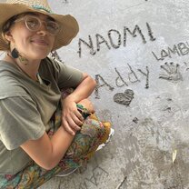 Constructing a sidewalk for the YaKairo give school and leaving my fingerprints