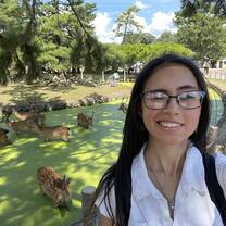 Me with the deers in Nara! They were really hot because of the weather so they didn't feel like being very social haha