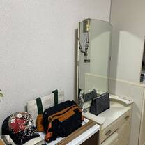 Personal vanity and closets, an example of the furnishing that comes with the room!