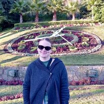 In front of the famous flower clock of Vina del Mar