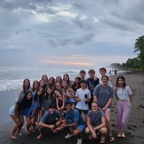 In front of the hotel! Great group!