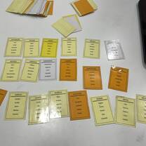 The cards we play at the end of every class. It’s very playful and is a good way to increase your vocabulary.