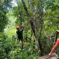 Zip lining in Belize