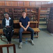 With the other intern from Malawi attending a case