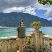 Standing in front of Lake Como (where they filmed some of star wars)