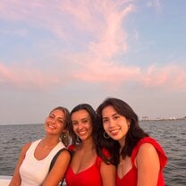 On a boat ride to dinner in Caye Caulker