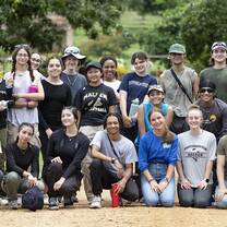Our group at the Finca-pamel farm with the donkey TUKI TUKI